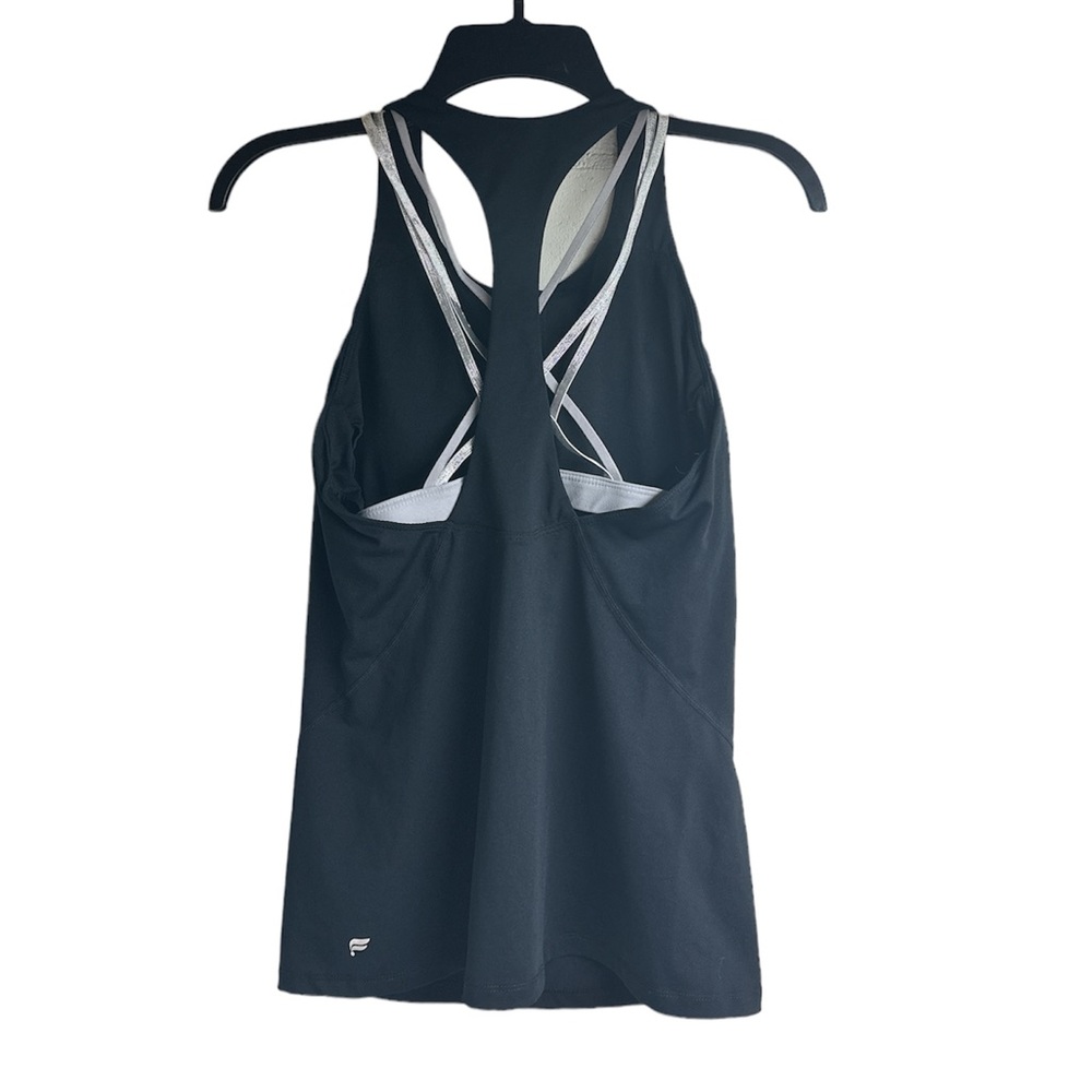 Fabletics Racerback Tank Top Small Criss Cross Fabletics Tank Black Silver